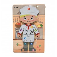 Rompecabezas de Madera Oficios y Profesiones - Encastre Numerado M437