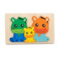 Rompecabezas de Madera "Familias de Animales" - Set Didáctico de 5 Piezas - 22x18 cm M436