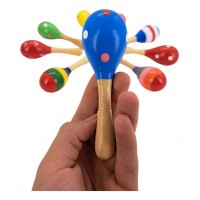 Sonajero Maraca Chica de Madera Infantil - Estimulación Temprana