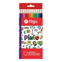 Lápices de Colores Filgo Pinto x 12 Unidades - Largos - Librería x Mayor