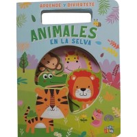 Animales de la Selva - Libro Infantil Aprende y Diviértete - Libro Tapa Dura Troquelado - 15x20 cm - 10 páginas